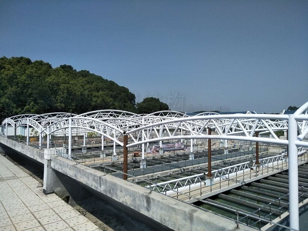 燁興龍華水廠膜結(jié)構(gòu)項目鋼構(gòu)加工進(jìn)入尾聲